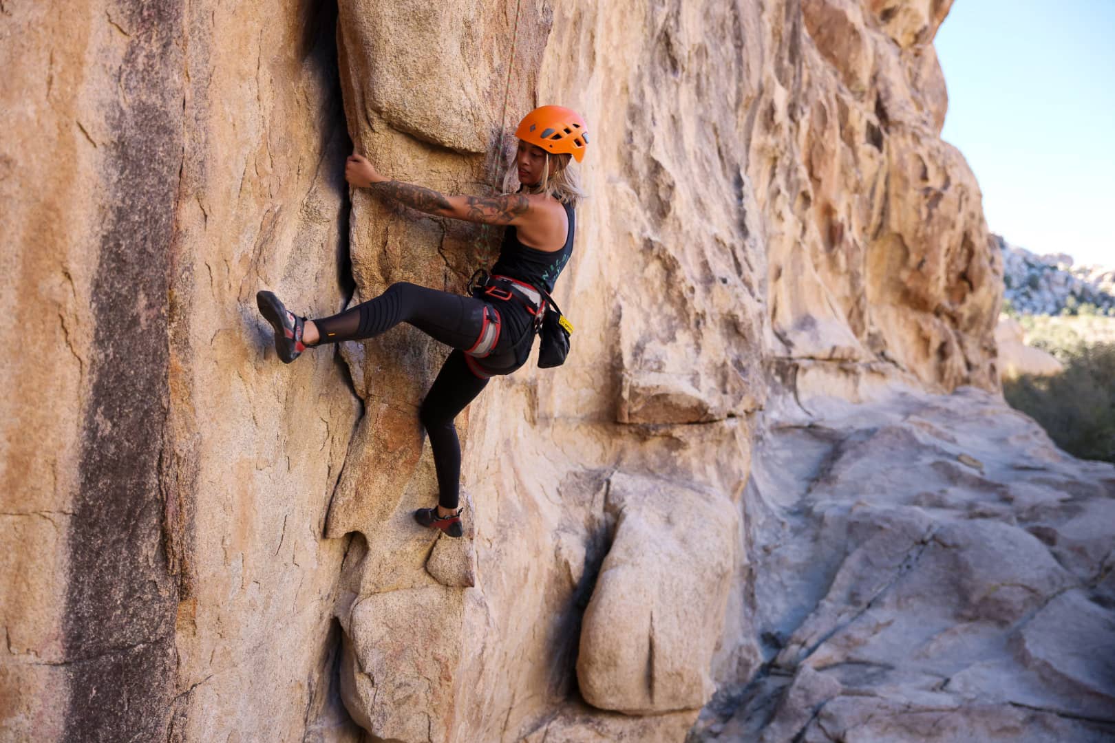 Sabrina Padua climbing