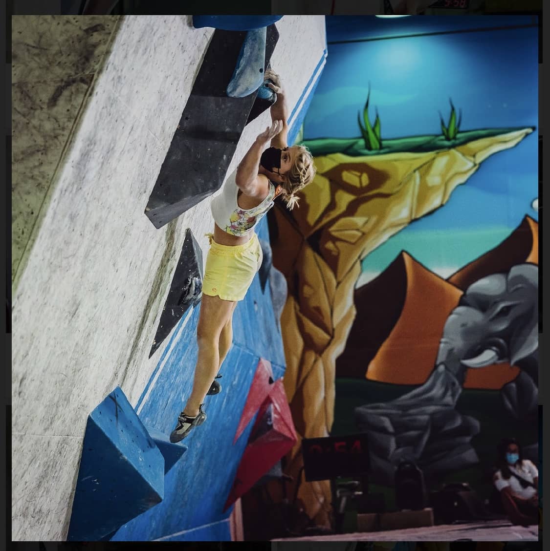 Nekaia Sanders climbing