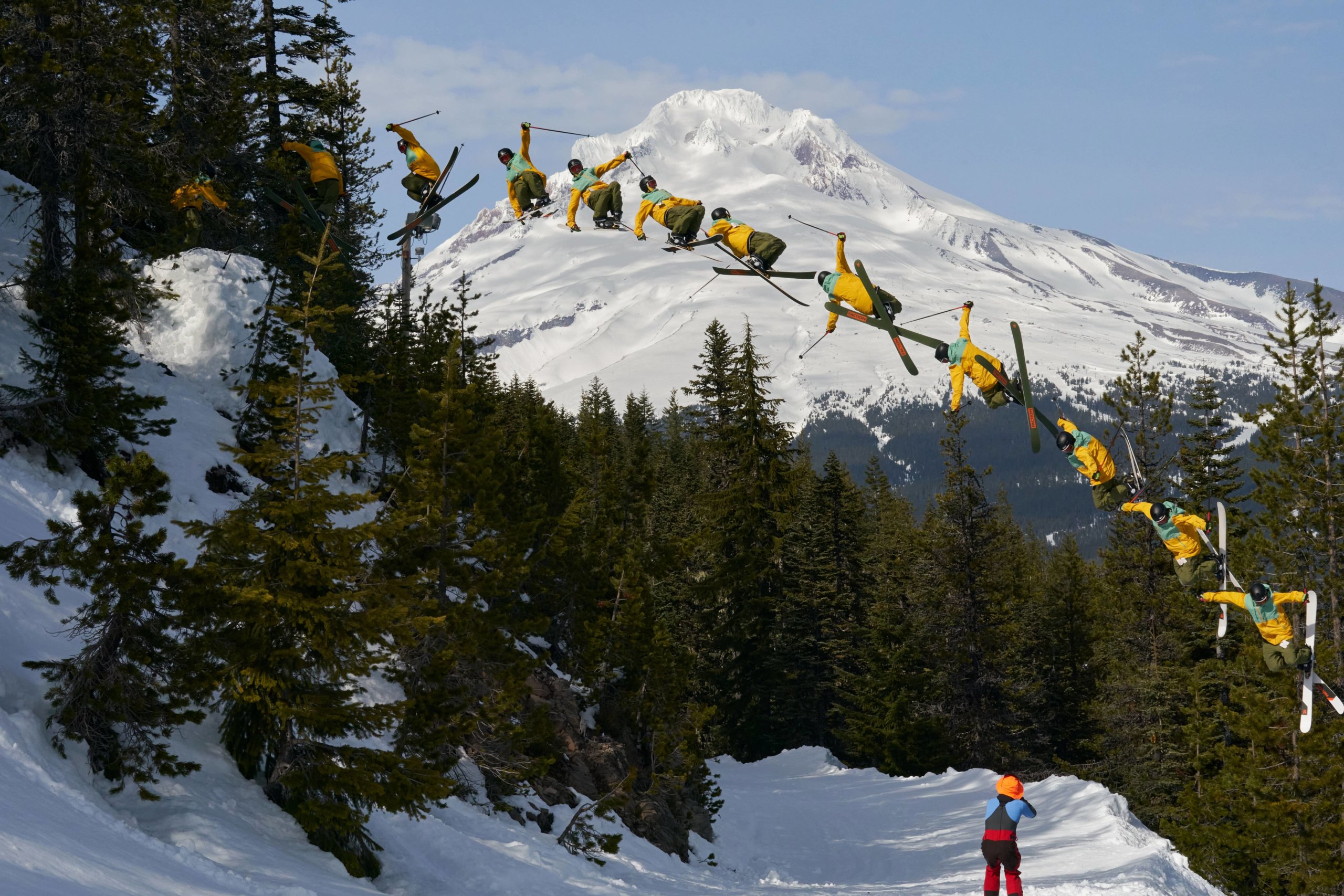 Hank Stowers hitting road gap at Mt. Hood