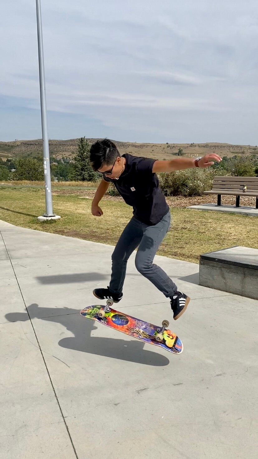 Jasmin Honegger taking a break from climbing to skate!