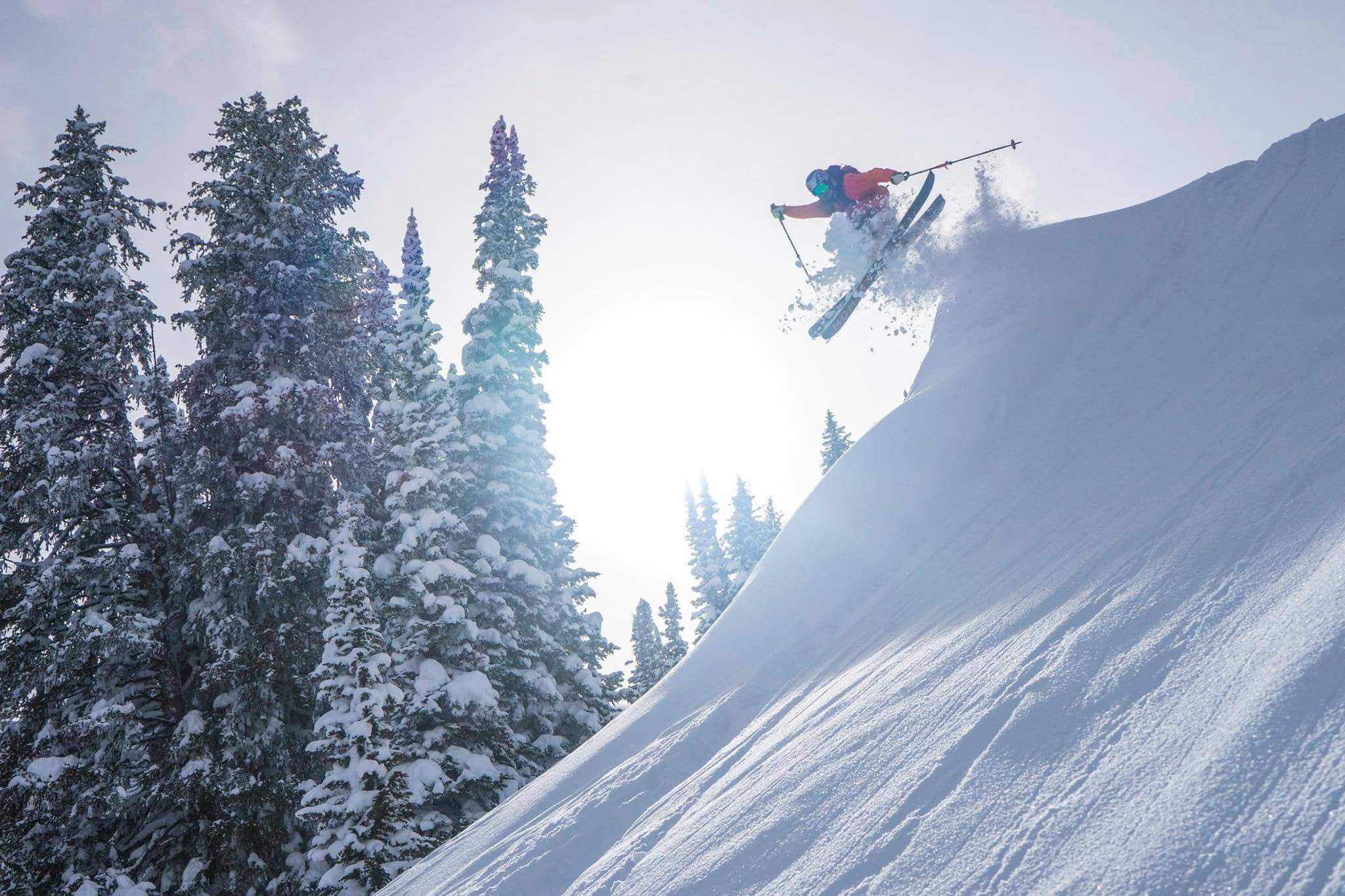 Cy Whitling sending it on skis.