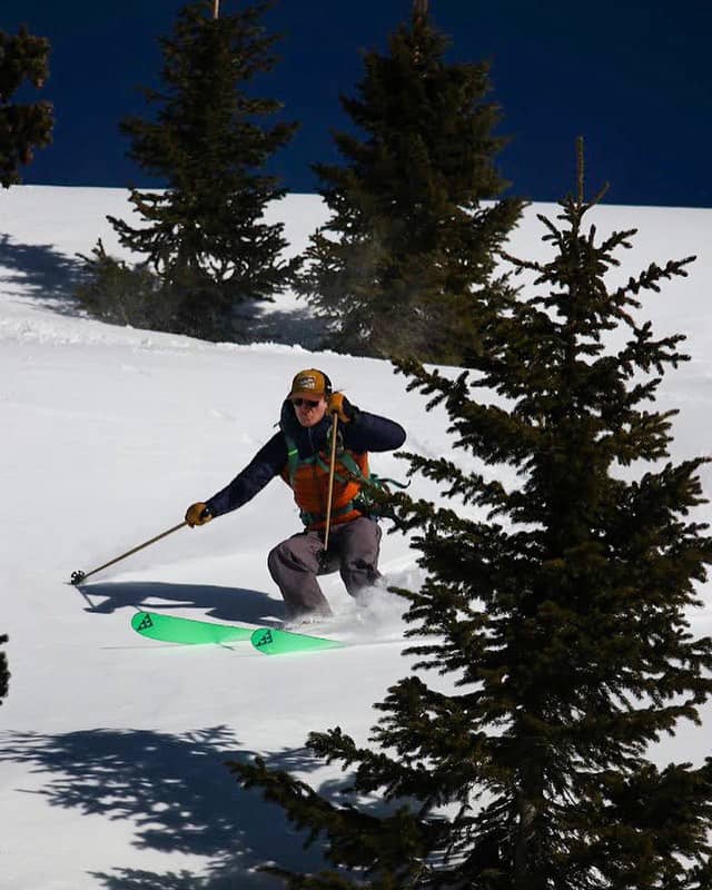 Valerie Arcara getting in her turns backcountry skiing