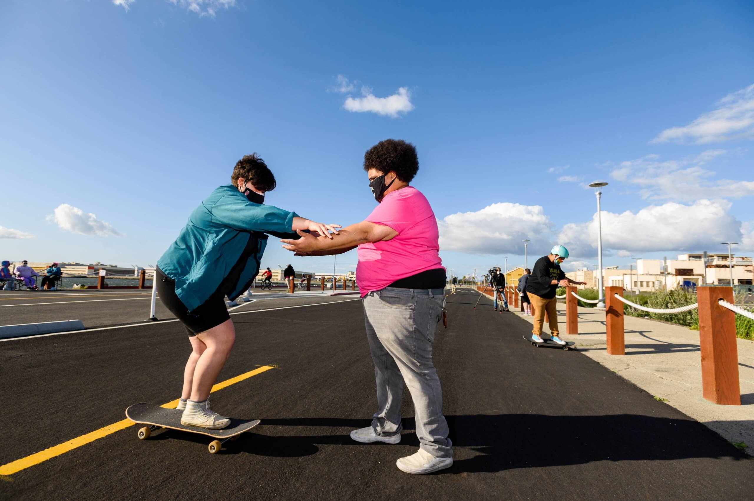 Andy Duran at meetup helping skater