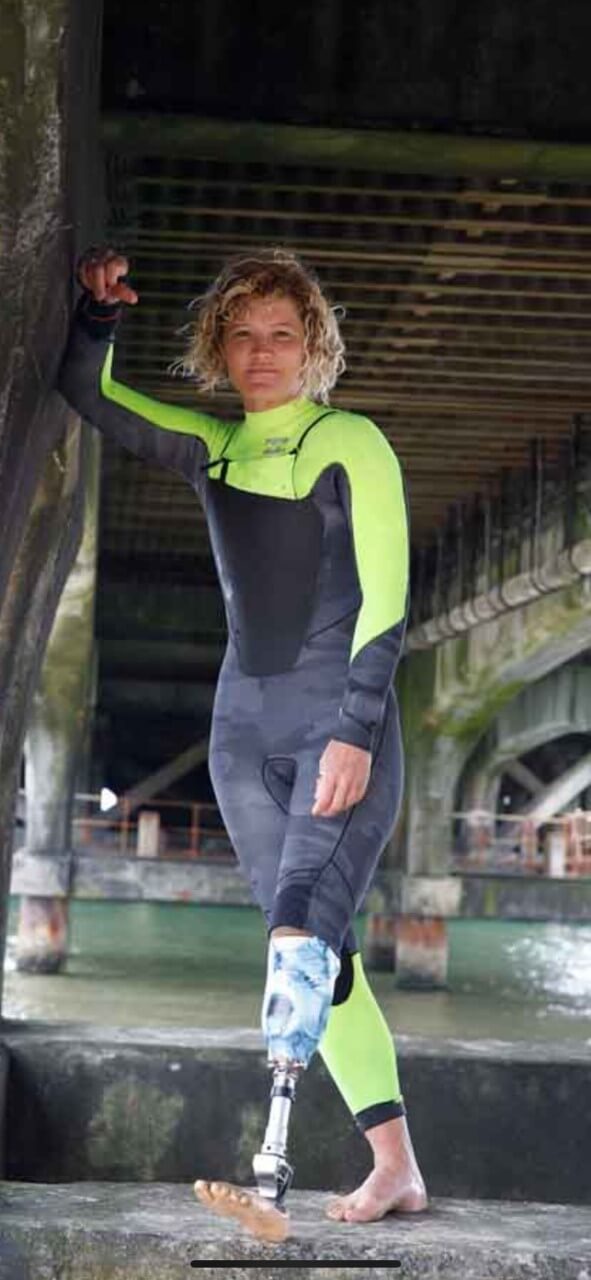 Zoe Smith leaning up against the pier like a badass.