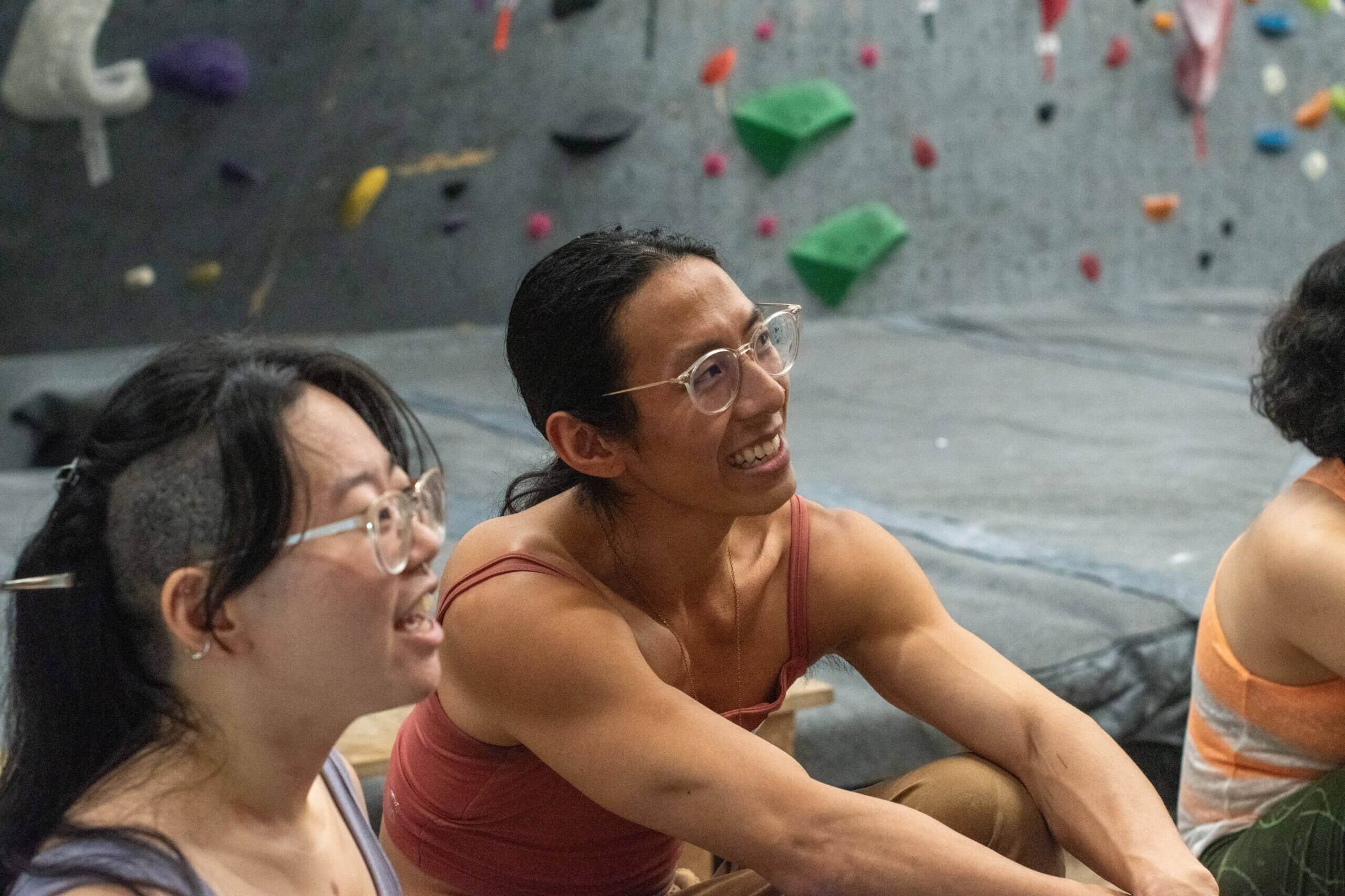 Sunna Shinn at queer climb night.