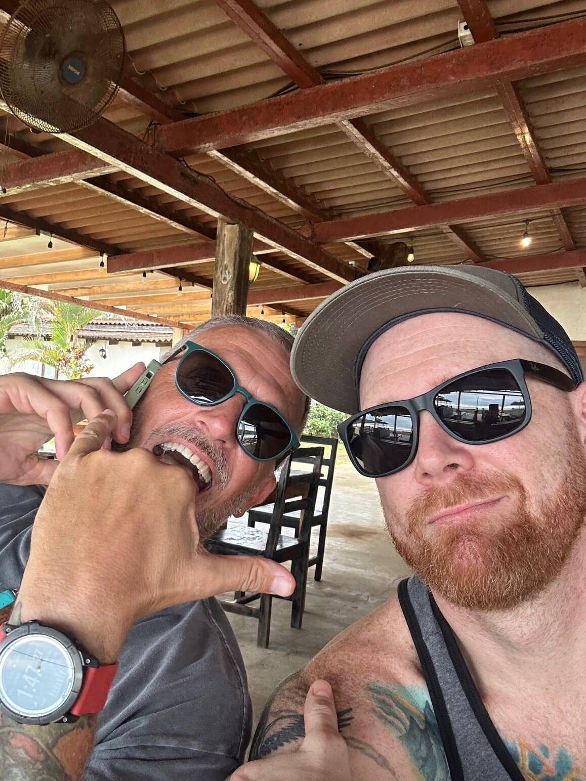 Steven and Richard hanging out.