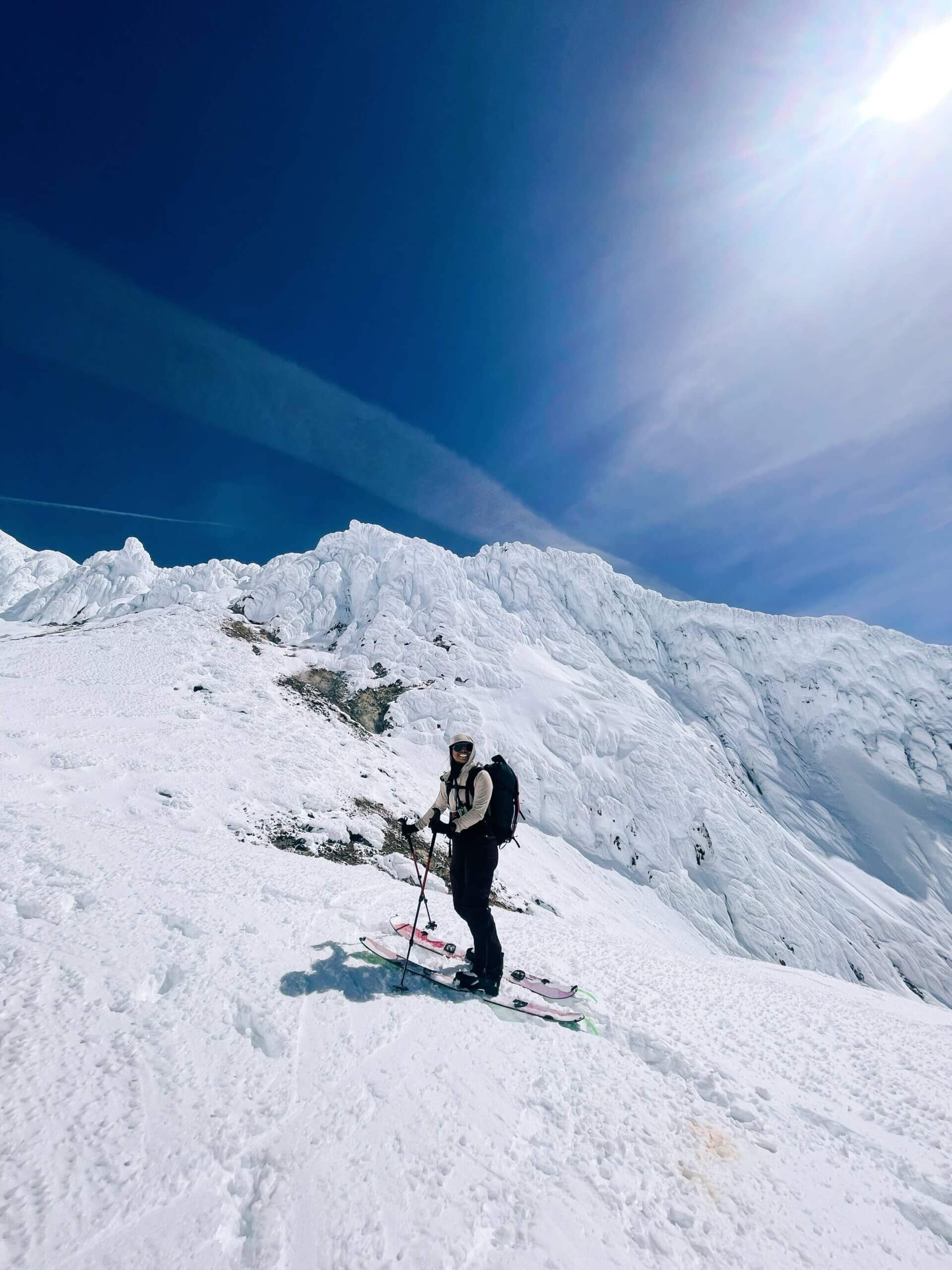 Char climbing up Mt. Hood.